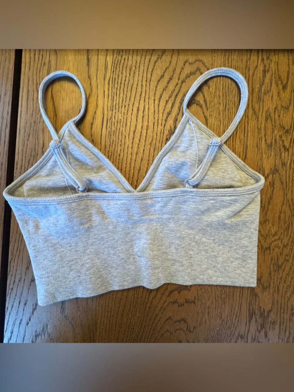 ALO Yoga Light Gray Ribbed Bralette Top‎